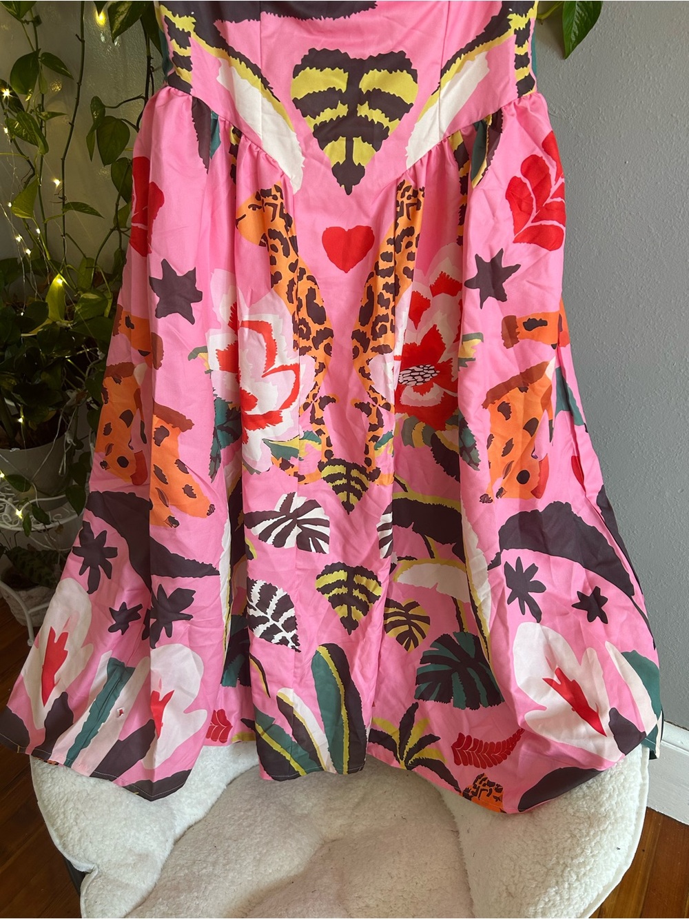 Pink Rainforest Escape Midi Dress ( Large) - Picture 5 of 7